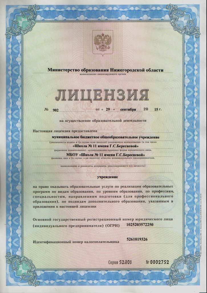Лицензия с приложениями